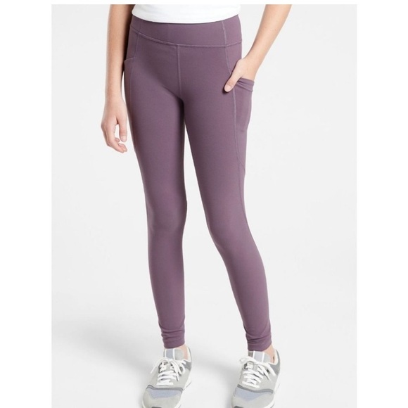 Athleta Girl High Rise Stash Your Treasures Leggings Burgundy 8/10 - Picture 1 of 4